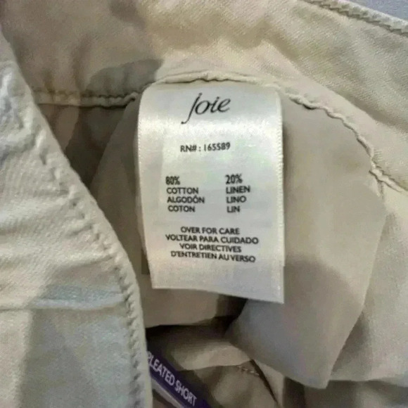 🤎”Joie” NWT Rainy Day/Oatmeal Pleated Shorts w/ Front & Back Pockets Size XXL🤎 - Picture 9 of 12